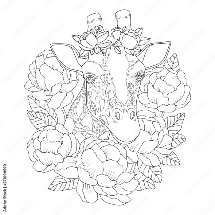 Floral animal coloring pages