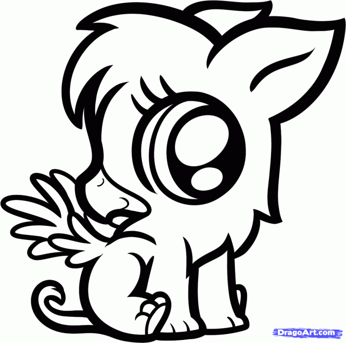 Anime animal coloring page