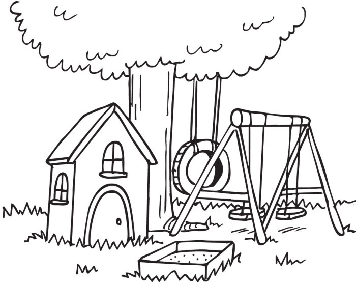 Animated backyard coloring page