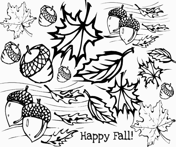 Fall coloring book pages