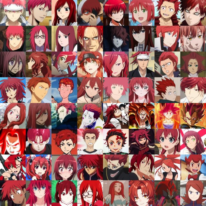 Anime coloring red hair