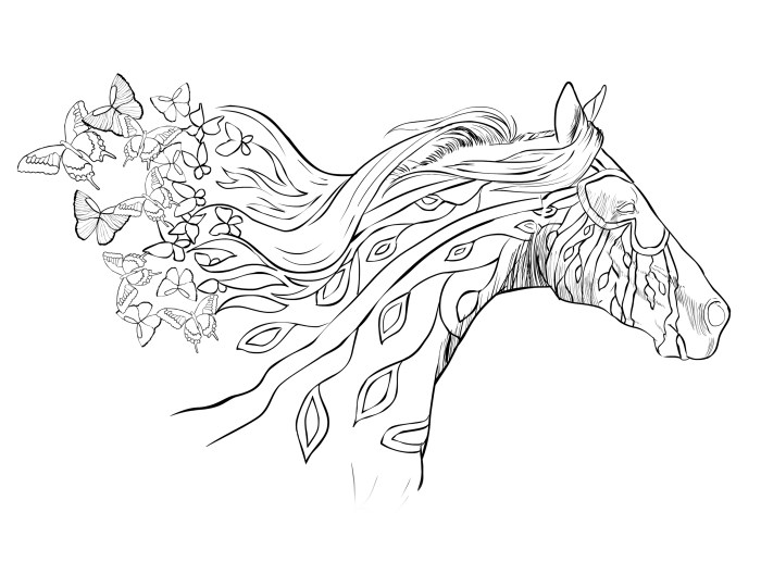 Anime horse coloring page