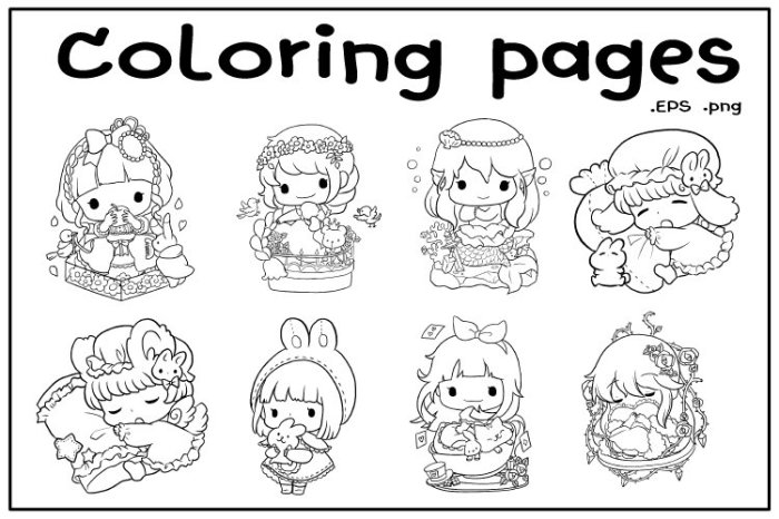 Anime coloring pages baby and mom