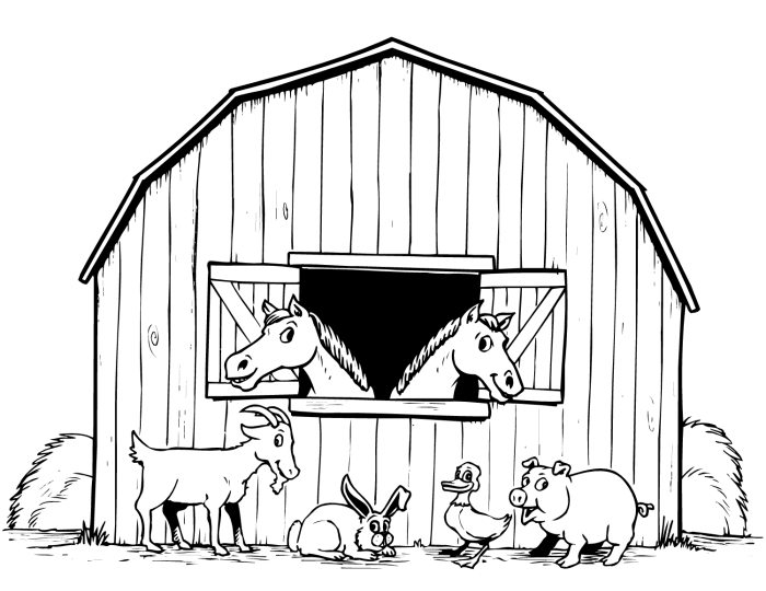 Farm animal coloring pages for kids printable