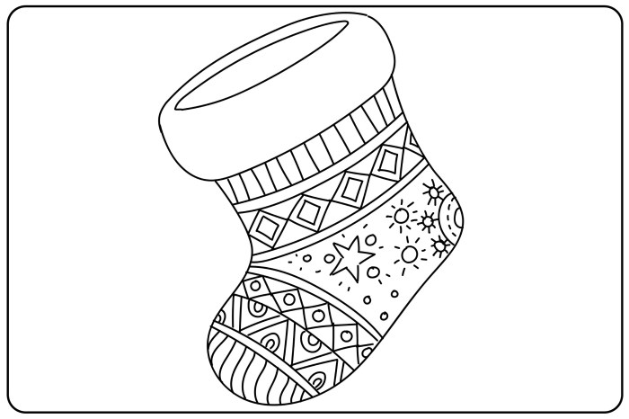 Coloring book christmas stocking