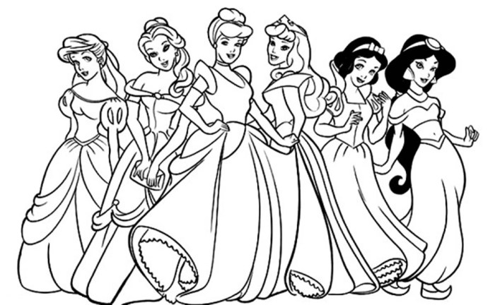 Anime disney princesses coloring pages