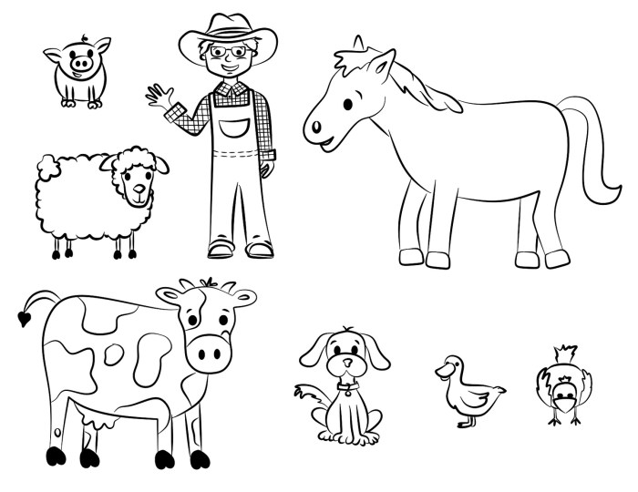 Coloring pictures of baby farm animals