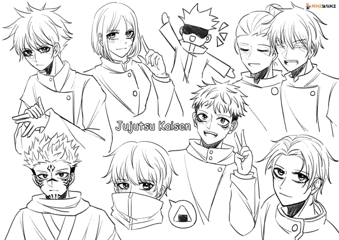 Anime coloring pages jujutsu kaisen