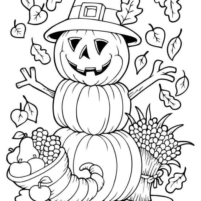 Fall coloring book pages