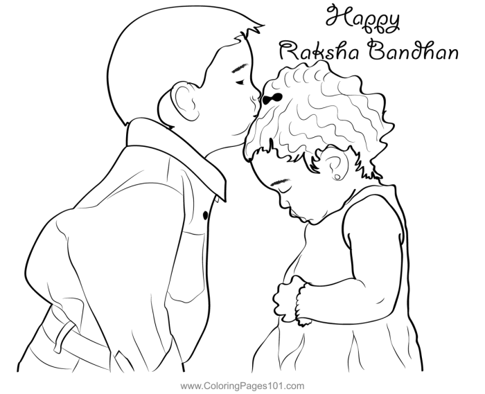 Anime big brother little sister coloring page