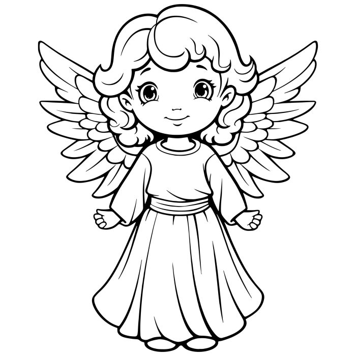 Angel coloring book pages