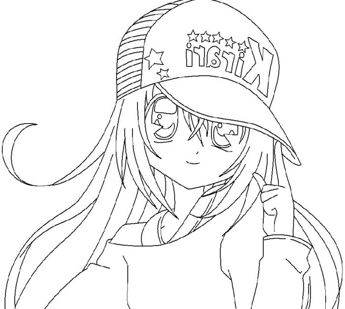 Anime girls for kids coloring page