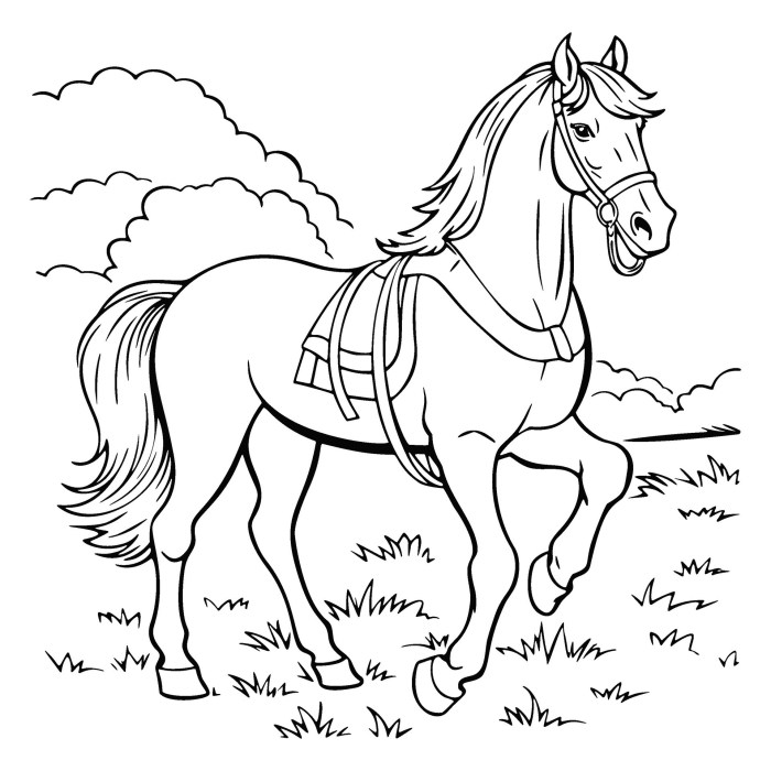 Anime horse coloring page