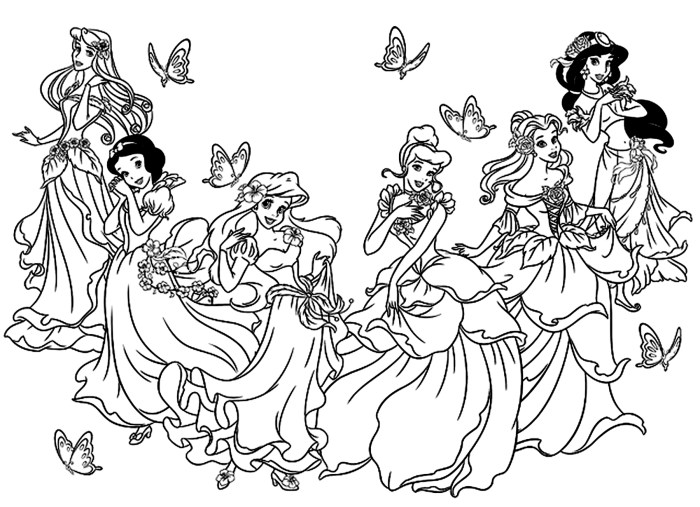 Anime disney princesses coloring pages