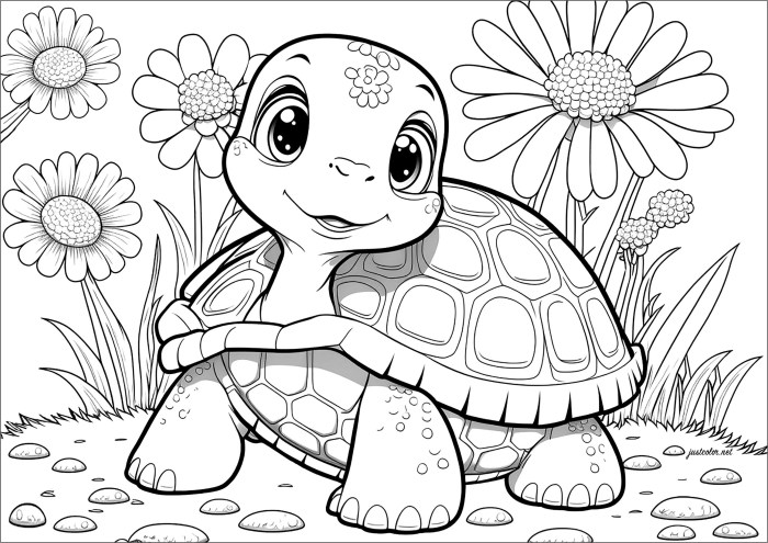 Animated turtle coloring pages