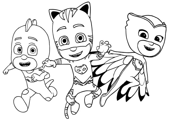 Coloring book pj masks coloring pages