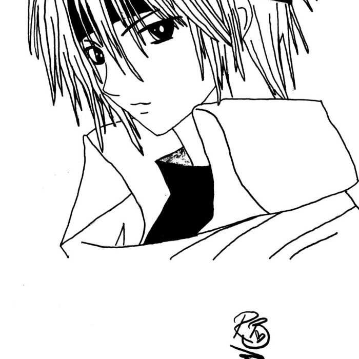 Anime boy assassin coloring pages