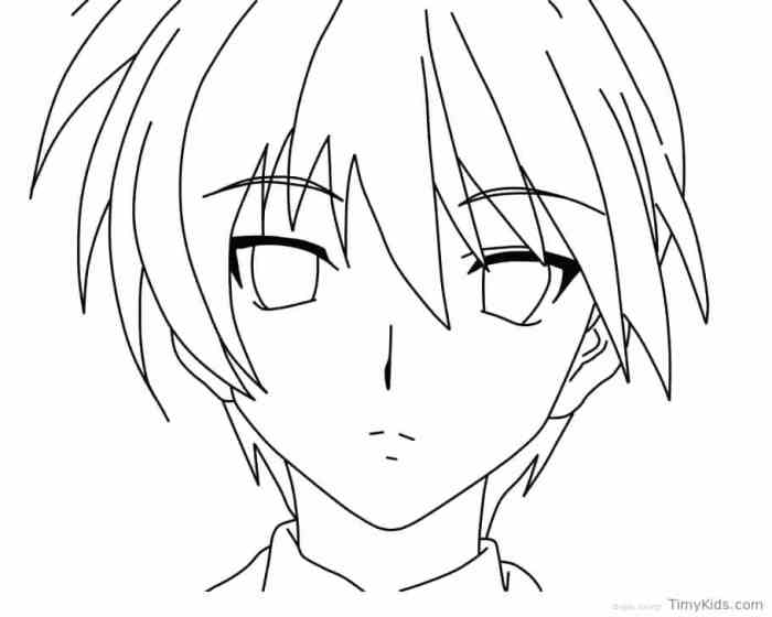 Anime boy face coloring pages