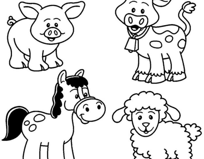 Farm animals coloring pages for preschool printable