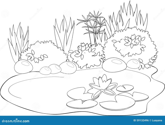 Animated fish pond coloring page