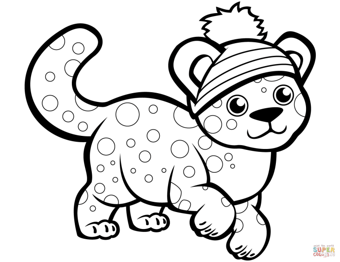 Winter animal coloring page