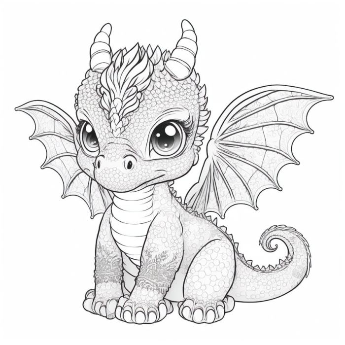 Anime dragon coloring page