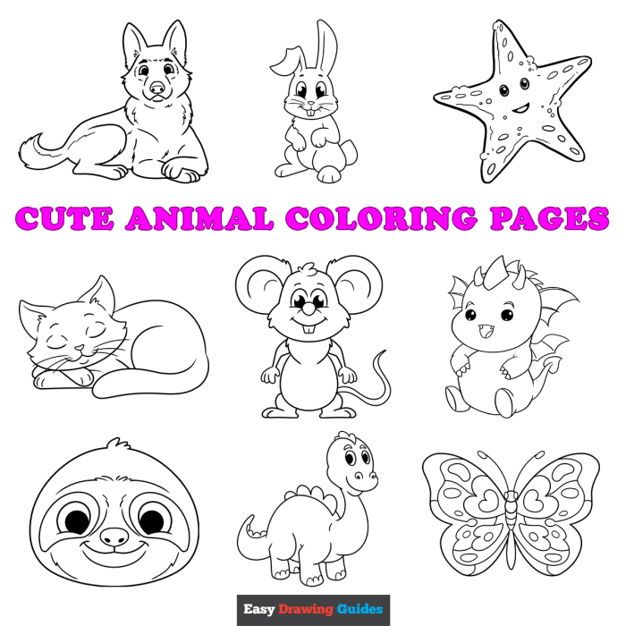 Confident animals coloring page