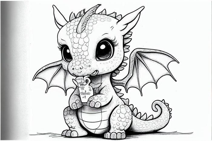 Anime dragon coloring page