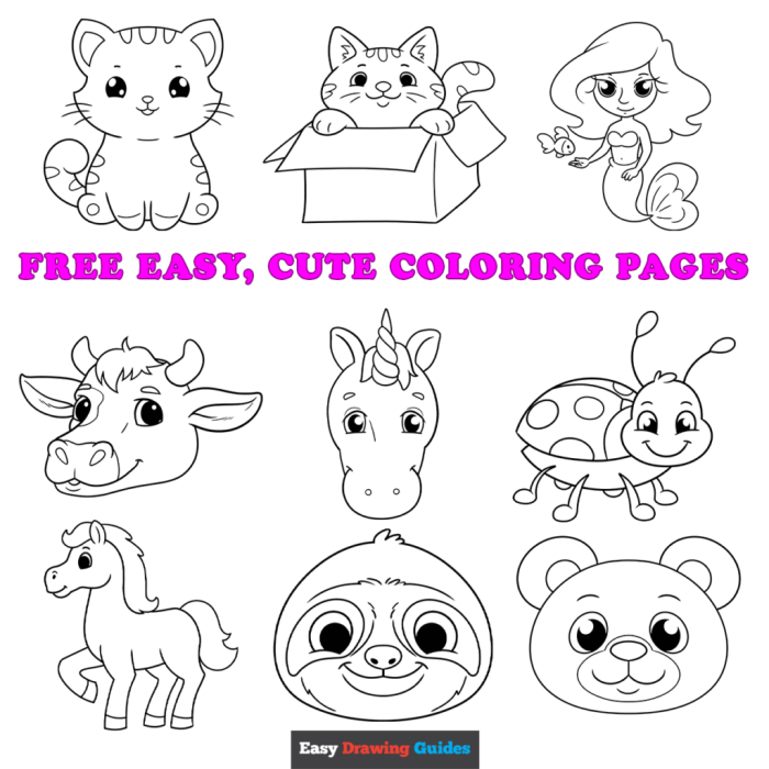 Simple coloring book pages