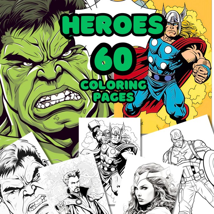 Coloring book pages superheroes