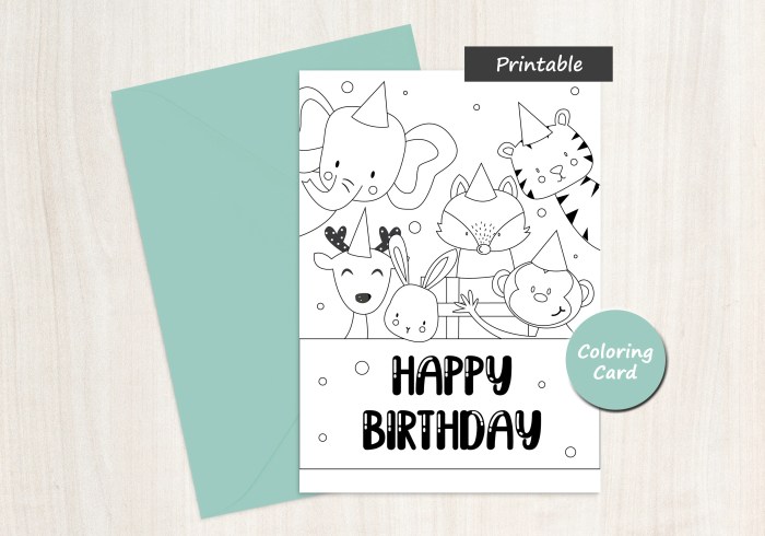 Animal coloring pages birthday