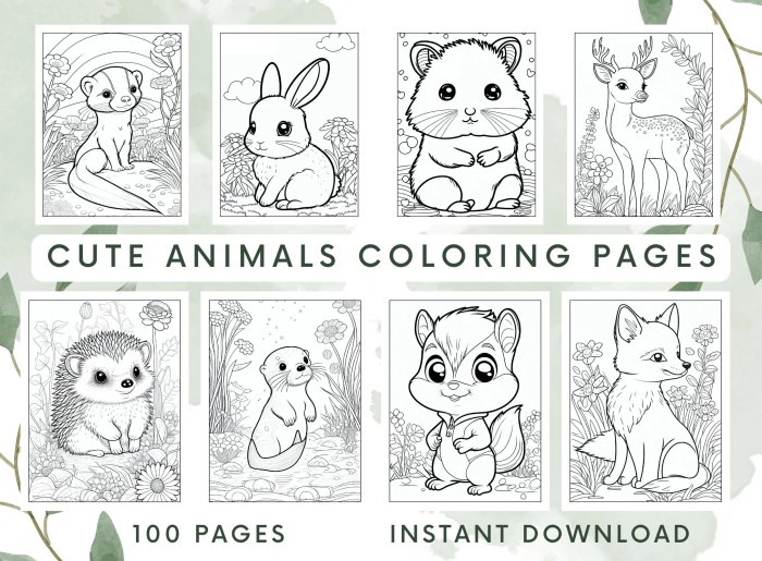 Cute animals coloring pages cute e