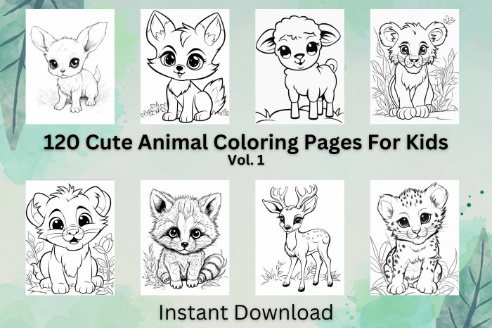 Confident animals coloring page