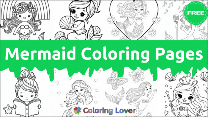 Animated mirmaid coloring pages