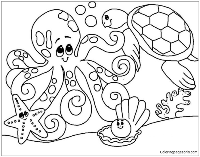 Free coloring pages of the ocean animals