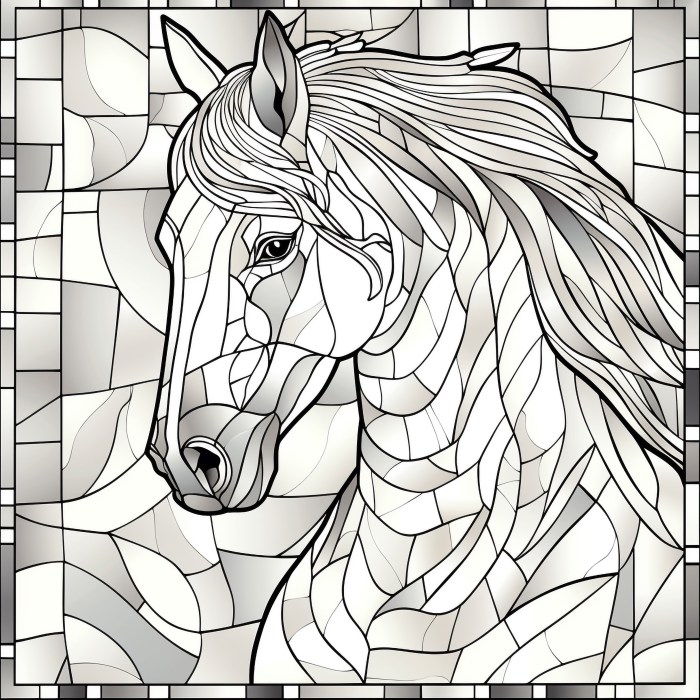 Stained glass coloring pages animals