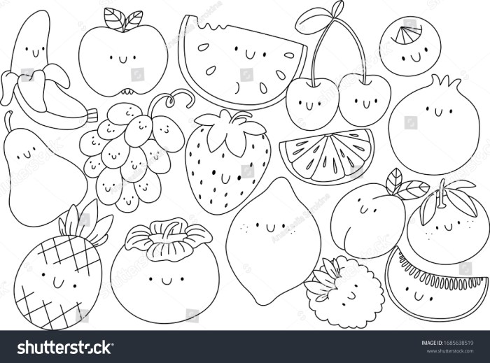 Anime coloring pages fruts