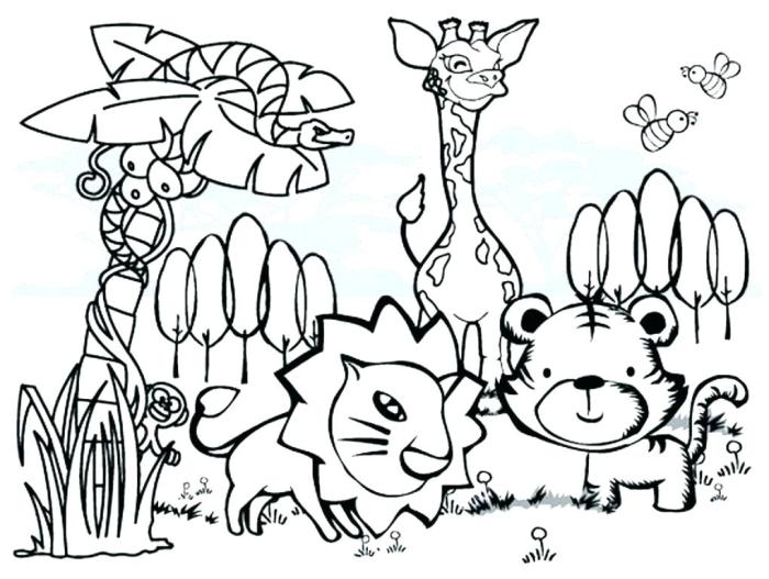 Animated baby forest animals coloring pages