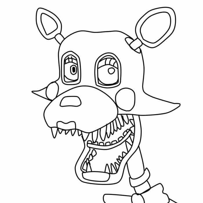 Anime fnaf foxy and mangle coloring page