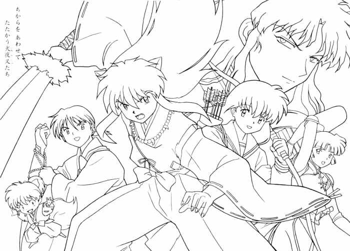 Anime inuyasha coloring pages