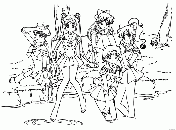 Anime coloring pages group