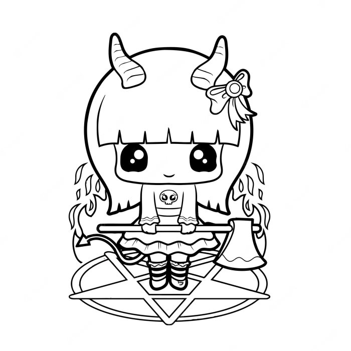 Anime goth chibi coloring pages