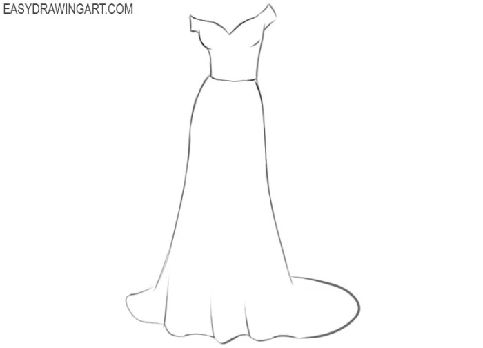 How to draw a wedding dress