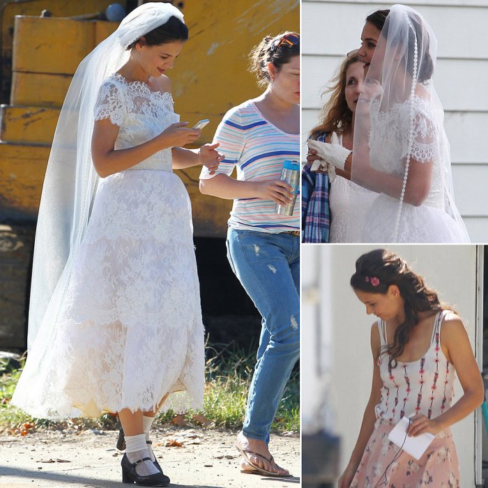 Holmes katie wedding dress wearing set popsugar share link