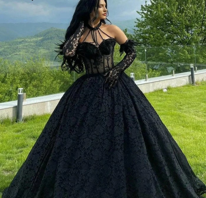 Gothic wedding dresses black and red