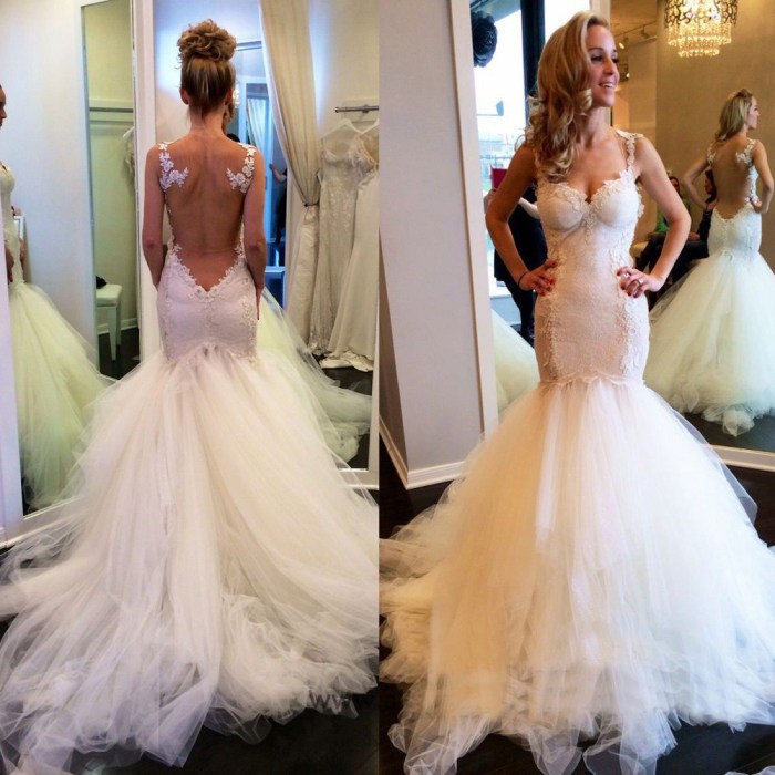 Lace and tulle wedding dress